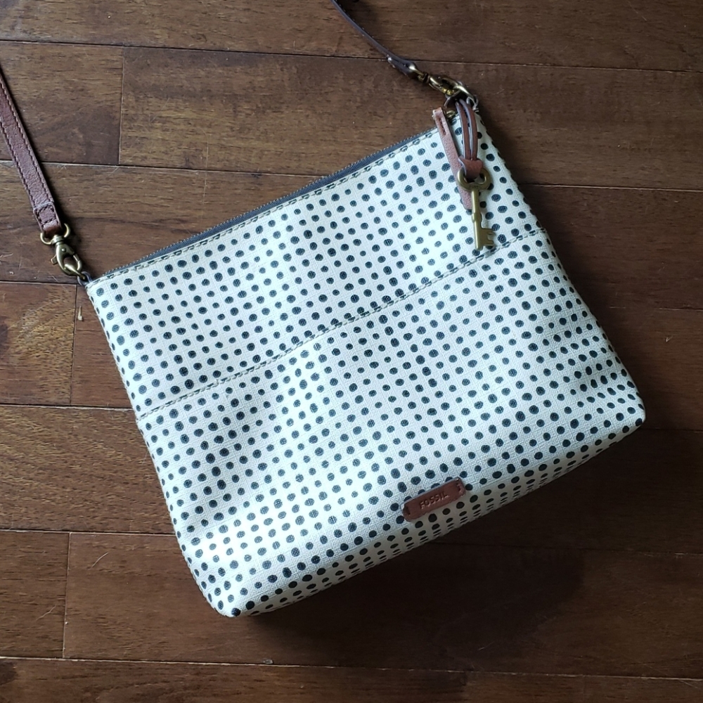 Fossil leather crossbody bag purse